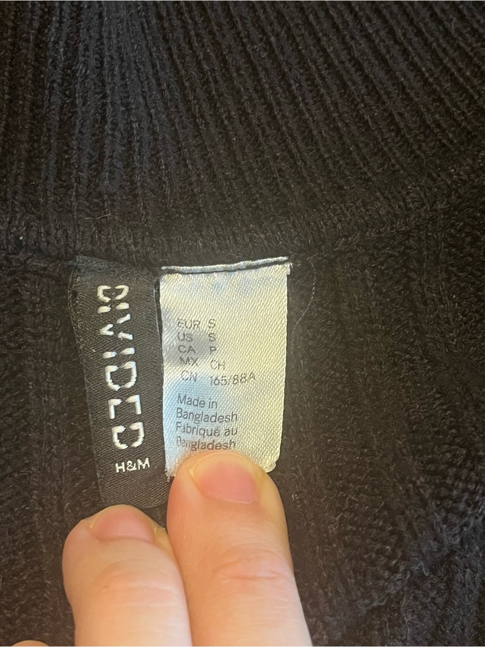 H&M Black Ribbed Zip Cardigan Jacket - Picture 3 of 4